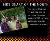 Missionaries of the Month for April 2018 at Calvary Baptist Church in Battle Creek, Michigan, are David and Rei Karmokar, serving with Baptist Mid-Missions in Natore, Bangladesh