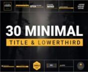 ✔️ Download here: nhttps://templatesbravo.com/vh/item/30-minimal-titles-lowerthirds/18295515nnnnThis is package is a high quality minimal typography pack including 25 beautiful texts with amazing motions.n-What makes this package different from other typography packs in VideoHive?n- We have included more corporate style to our designs so you can easily put your Phone Number or your fax number in this design and enjoy! Also you can use some of them as a professional logo reveal. nnMAIN FEATUR