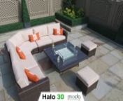 Indulge yourself and experience the ultimate in luxury and comfort whilst relaxing in your garden. The Halo 30, rattan corner sofa with square GAS fire-pit coffee table, seats eight people in ultimate comfort and is new to our luxury outdoor furniture collection for 2017.nnThe high quality coffee table is not only a beautiful and focal centrepiece for your garden but is also very practical. The table has a heat adjustable stainless steel, gas fire-pit. The flames emerge from the crushed glass ce