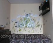 Maari Soekov is creating wall painting in the bedroom called Dozing Giants (orig.