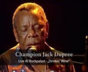 Because Champion Jack Dupree lived and toured in Germany for an extended period of time, many older blues fans will remember his live shows, which were a mixture of barrelhouse blues and boogie, stories and mostly saucy jokes (“Shakesbeer says ...”). On the other side, there also were his very emotional, often autobiographical slow blues. The concert DVD you hold in your hands presents all facets of this great barrelhouse piano player and singer; it is fun to watch, offers musical pleasures