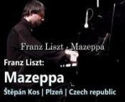 Franz Liszt’s Transcendental Étude No. 4 in D minor, „Mazeppa“nn, is the fourth Transcendental Étude, published in 1852, and is a highly difficult and virtuosic staple of the Romantic Era repertoire. It was inspired by Victor Hugo’s poem „Mazeppa“, in which Mazeppa is strapped onto a horse and the horse is set free to run wild.nnThis étude has clearly defined sections, almost invariably separated by powerful progressions in double octaves. After a short ad libitum cadenza, the mai