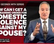 If you are a victim of or if you are under immediate threat of domestic violence, please contact the police immediately and seek medical help as needed. For a longer term solution, you should try to obtain a restraining order to prevent the abusive party from coming into contact with you.nnAttorney Sergio Cabanas dicusses how you can get that restraining order for domestic violence in the State of Florida.nnWant to know more about the Divorce process?Check out our FREE Divorce Kit Here:nhttp