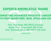 GU CONNECT members, Assoc. Prof. Tanya Dorff (USA) and Prof. Gerhardt Attard (UK) along with guest expert Prof. Fred Saad (Canada) were joined by participants from around the world to discuss targeting advanced prostate cancer with PARP inhibitors: Who, When and How?n nThere was a very interesting and dynamic discussion about:nThe efficacy and safety profiles of PARP inhibitors for patients with prostate cancer and the safety profile in other tumour typesnImplementation of testing strategies to