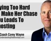Why trying too hard to make her chase you leads to ghosting.nnIn this video coaching newsletter I discuss an email from a 41 year old viewer who has been following my work for about a year and has read 3% Man, 7 times. He says even after getting intimate on several dates, that women just seem to fade away and ghost him. It’s obvious from his email that he tries too hard to make women chase him, is lazy and makes women feel like they are just a booty call and that he doesn’t really care for t