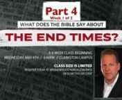 “What Does The Bible Say About End Times?”This is part 4 (week 1 of 2) from 06-08–22 of a Wednesday night series that I am guest teaching at Bridgewood Church in Clarkston MI (Note: The lesson begins at the 33:20 mark following current events). Jesus along with the New Testament writers always pointed back to the Old Testament while reminding the church and instructing them what they must do in order be caught up in the rapture and spend eternity with Jesus.nnJesus said, I am the same ye