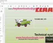 https://www.heydownloads.com/product/claas-combies-tucano-480-470-technical-systems-manual-pdf-download/nnnnClaas Combies TUCANO 480 470 Technical systems Manual - PDF DOWNLOADnnContentsnCCN explanationsnCCN (CLAAS Component Number) 9nGeneral 9nElectric system standard 9nHydraulic system standard 10nIntroductionnValidity of the manual 63nOverview 63n3D visualisations 64nGeneral 64nFlash Player 64nAdobe Reader 64