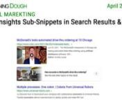 https://www.morningdough.com/?ref=ytchannelnGet the daily newsletter in your inbox:nnRead the full newsletter here:nhttps://www.morningdough.com/stories/microsoft-bing-insights-sub-snippets/nnMorning Dough (22/04/2022) - Bing Insights Sub-Snippets in Search ResultsnnGood morning!nnIn today’s edition:nn� Over 14,000 Etsy sellers are going on strike to protest increased transaction fees.n� Google Still Does Not Support WebSocket Connections in Googlebot.n� Meta will let Horizon creators se