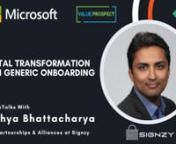 #signzy #ai #digitaltransformation nBook a discovery call with Signzy: https://calendly.com/anytechtrial/signzynnMicrosoft ISV Series &#124; Powered by: Microsoft &#124; Co-presented by: Value Prospect ConsultingnnNotableTalks with Arghya Bhattacharya, Vice President of Partnerships and Alliances at Signzy, a market-leading platform that is redefining the speed, accuracy, and experience of how financial institutions are onboarding customers and businesses - using the digital medium.n----------------------