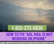How to Fix “AOL Mail Is Not Working On iPhone\ from aol mail is not working error