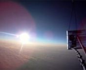 Amazing footage from 2 High Definition video cameras sent to 110,000ft just before dawn.nnWith the full moon setting on the horizon, we follow this edge-of-space balloon through the midst of the stratosphere, the camera gear suffering -50degC temperatures, and capturing the dawn as the sun breaks over the horizon, from around 40,000ft.nnThe tranquility of what remaining atmosphere exists at 110,000ft allows an incredible sweeping panorama of the earth, looking out over 720km (450miles) to the ho