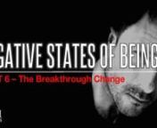 Welcome to this Part 6/6 Webinar Presentation about NEGATIVE STATES OF BEING.nnNegative States such as Stress, Anger, Anxiety, Depression, Misery, Grief, Loneliness, Addiction, Low self–worth, hopelessness, Fear, Desperation, etc. nnIn this 2.5HR webinar you will learn about;nn1.tThe different types of Chronic Negative States. n2.tWhat it means to have a ‘Conditioned Mind–Body’.n3.tThe Problematic Character.n4.tThe Negative Feedback Loopn5.tHow to overcome negativity with a Breakthrough