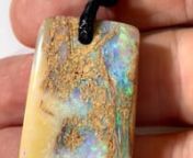 Natural Solid Untreated Australian Boulder Opal Polished StonenWeight: 56 caratnDimensions: 36.5x24x7.5mmnSource:Winton, QLD, AustralianSize and weight are approximaten#opal #opalpendant #boulderopal