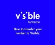 Transferring your phone number to Visible is easy. This video will walk you through the steps to successfully port your phone number from your old carrier to the Visible network.