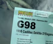 Walk-around video of G98: 1998 Cadillac Deville D&#39;Elegance crossing the block at Mecum Kissimmee 2024.