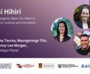Matauranga Māori Driven RSI - Iwi and Hapū Panel Discussion at Hui Hihiri, 26-27 May 2023.nnDr Tammy TauroanNgāti Kuri nnTammy Tauroa BA (double Major), PostGraduate Dip (Devs) MA (Hons) is Director of her company Mīere Limited and leads a number of projects for iwi, government agencies, Māori Organisations and Research Institutes. She is the current Research Leader for a National Science Challenge under Manaaki Whenua and a 5-year MBIE Endeavour fund for her iwi of Ngāti Kuri. Tammy also