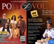 For your consideration, Diverse Verses LA presents POET-Vol. 5.nnEmbark on a diverse, beautiful and enriching audio/visual evening of music, fashion, cuisine and poetry!nn&#39;POET-VOLUME 5&#39; takes place on Saturday, April 29th, from 5:30-9pm at 2927 S. Sepulveda La., Ca. 90064nnPrivate Parking through entrance on Sepulveda. Venue entrance through parking lot. The 5:30pm cocktail hour will be catered by gourmet chef @vegan_chef_nekia. nnHors D&#39;oeures include Tamale pie, Mac and Cheese, Party in your
