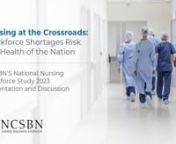 NCSBN&#39;s recently released research projects a significant nursing workforce shortage in the wake of the COVID-19 Pandemic. This presentation details how the pandemic impacted nurses, how many left the workforce in this period and forecasts how many more plan to leave nursing. The presentation also includes a panel discussion with nursing leaders on possible solutions.