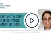 What are key factors that help guide breast cancer treatment decisions? Expert Dr. Bhuvaneswari Ramaswamy explains what is considered and explains the significance of each factor.nnDr. Bhuvaneswari Ramaswamy is the Section Chief of Breast Medical Oncology and the Director of the Medical Oncology Fellowship Program in Breast Cancer at The Ohio State College of Medicine. Learn more about this expert: https://cancer.osu.edu/find-a-doctor/search-physician-directory/bhuvaneswari-ramaswamy
