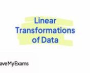 Everything you need to know to answer exam questions on Linear Transformations of Data! Check out the full video at https://www.savemyexams.co.uk/dp/maths/