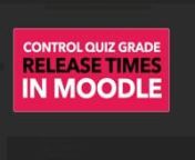 An overview of how we can control when students will see their exam or quiz grades and feedback in Moodle. Learn how to apply these different options for you online course.