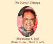 Live Funeral Service in Loving Memory of Bharatkumar R. Patel from 9:30 am to 11:30 am EST (7:00 pm to 9:00 pm IST) on Tuesday, March 14, 2023 at Franklin Memorial Park Crematory Chapel - 1800 Rt. 27 (Lincoln Highway) North Brunswick, NJ 08902.nnBharatkumar R. Patel, age 68, passed away on Saturday March 11, 2023. He is survived by his wife Champaben Patel, two kids Vinny and Sumi, son in law Jignesh, daughter in law Foram, and two grandkids Nyra and Rahyl. He enjoyed watching cricket and spendi