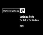 Verónica Peña received the Franklin Furnace FUND for Performance Art 2017-18 award. The performance “The Body in the Substancea” took place on August 27, 2021. nn“The Body In The Substance” is a process-based ongoing performance art and science project which Verónica Peña started in 2015, in pursuing to confine the human body as a means to achieving communion with others—either present or absent. For the first public in situ enactment of “The Body In The Substance”, previously
