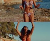 Model playing beach ball in a supportive Bravissimo bikini for big boobs vs a non Bravissimo bikini with little support for big boobs.