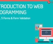 HTML5 Forms & Form Validation from html5 form validation