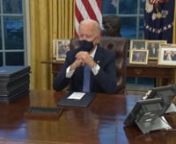 Transcript and Analysis: https://f2.link/jb210120dnJoe Biden signs executive orders on his first day in office in the Oval Office on January 20, 2021.nUploaded to Vimeo for archival purposes by Factba.se (factba.se).