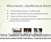 Meet Ben Aneff, president US Wine Trade Alliance, ninterviewed by Dr. Elinor Garely, eTurboNews New York, and wines.travel nnTaxes on products we love and want are never popular. When it comes to increasing wine prices because of a tax, we are likely to become livid. Perhaps the imported wine industry became a tariff target during the last administration because the fellow who resided in the White House preferred Coke over sparkling wine or Riesling; had his beverage choice been different the ta