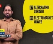 This video deals with Alternating current and electromagnetic waves. In alternating current AC voltage flowing through a resistor, capacitor and inductor is explained in detail along with its phasor diagram representations. The working of the transformer is also explained. In electromagnetic waves sources and nature of electromagnetic waves are explained along with displacement current.