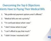 Patients are responsible for more of their medical costs than ever, but are they actually paying their bills? nnResearch shows that many aren&#39;t, even if they have the money. nnFortunately, medical practices have the power to make payments easier - and more of a priority - for patients.In this webinar, we examine and provide solutions to six common reasons patients don&#39;t pay their medical bills. nnThese include:nn•t