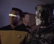 Prosthetic eye madness. Geordi La Forge examines a Borg&#39;s prosthetic eye with HIS prosthetic eyes. nnGiving Eyeborg future shiver pleasure. nnEpisode is called