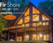 Book Fir Shore Today! &#124;https://www.deepcreekvacations.com/booking/fir-shoren━━━━━━━━nFir Shore is a spacious log chalet that is ready to welcome your family and friends to Deep Creek Lake!nnCathedral ceilings and a wall of windows give the main level’s open floor plan a bright and airy feel. You will immediately feel right at home as you sink into one of the comfortable sofas in the great room. Warm up by a crackling fire after a day on the slopes as you watch TV or a favor