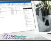Search your CRM data from within outlook using bookmarks, calendar history, parsing or name search