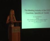 Keynote: The Meeting Industry in the CEE countries – Trends & Developments. Zuzana Adamson. MICE Central & Eastern Europe – from mice industry trends