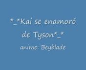 Pareja yaoi:Kai x TysonnnKai se enamoro de Tyson (Takao) KinomiyannAnime: BeybladennCanción: Atado tú amor de ChayannenSugerido por SMEnChayanne - Atado A Tu Amor (Official Video)