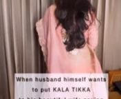 I was clicking pictures of the stunning lady. She was looking so pretty so I asked her that she should put kala tikka. So as I was about to put kala tikka to her, her husband was in room itself he said “I want to put kala tikka to my beautiful wife ki kissi ki nazar na lage ❤️�”nthis was so sweet and special to watch ❤️nThe love between the couple is beyond the words ❤️❤️