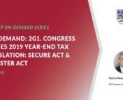 This course includes new and retroactive changes to the Internal Revenue Code addressing Individual, Business &amp; Energy Provisions as follows: •t§1(g) Kiddie Tax Amendment to Changes Made by TCJA •t§25C Nonbusiness Energy Property Credits for Individuals •t§45S Employer Tax Credit for Paid Family and Medical Leave •t§51 Work Opportunity Tax Credit for Businesses •t§108(a)(1)(E) Exclusion from Gross income of Discharge of Qualified Principal Residence Indebtedness and Form 982 R