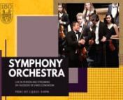 Program: https://bit.ly/3tNeUxcnnWest Chester University Wells School of Music proudly presents...nWCU Symphony Orchestra Concert; Joseph Caminiti, directornnThe WCUSO welcomes you back to its concert hall in ecstatic fashion. Joan Tower’s vibrant Fanfare for the Uncommon Woman is first to welcome you, followed by Manuel de Falla’s scintillating Three Cornered Hat, Suite No. 2. The evening ends with Beethoven’s celebrated and jubilant Symphony No. 1. We’re so looking forward to seeing yo