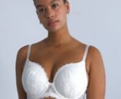 Giving you a sophisticated and feminine look the Posie Lace Full Cup Bra has a great v-neck cup to accommodate low cut tops.nShop now:https://www.brasnthings.com/posie-lace-full-cup-bra-ivory.html