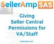 Simplify your Amazon Sourcing Analysis with SAS by SellerAmp. Get your 14 day free trial at selleramp.com.nnUse of SAS requires minimal access to Seller Central. This video quickly explains how to give the appropriate permission for 3rd party users like staff members or VA/Virtual Assistants. As the Seller Central account owner, just visit Settings. Either set up the user or edit their existing permissions. The only thing they will need is Manage Inventory/Add a Product. Once you have granted th