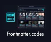 Get started using Front Matter the CMS that runs within Visual Studio Code. In this video we&#39;ll show you how you can install and get started.