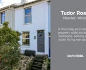 A charming, mid-terraced property with two double bedrooms, parking and a south facing rear garden, conveniently located a short walk from the shops, parks and amenities, in the popular market town of Newton Abbot.nnInside, it is beautifully presented with stylish, light and neutral décor throughout, giving a modern feel, and is warm and welcoming with gas central heating and double glazing.nnThe ground floor comprises of a wonderful living room with oak-effect luxury click vinyl flooring that