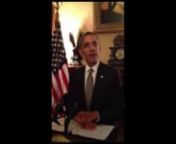 On February 8, 2012, President Obama congratulated members of the ASEE Engineering Deans Council on ASEE&#39;s partnership with the President&#39;s Commission on Jobs and Competitiveness (PCJC) to increase the number of well qualified engineering graduates through greater attention to retention, graduation, and diversity of engineering students.nnCREDIT: iPhone video recorded and provided by Dr. Daryll J. Pines, Farvardin Professor and Dean, A. James Clark School of Engineering, University of Maryland