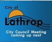 CITY OF LATHROPnCITY COUNCIL REGULAR MEETINGnMONDAY, DECEMBER 5, 2011n7:00 P.M.nCOUNCIL CHAMBERS, CITY HALLn390 Towne Centre DrivenLathrop, CA 95330nnAGENDAnnPLEASE NOTE: There will be a Closed Session commencing at 6:00 p.m.The Regular Meeting will reconvene at 7:00 p.m., or immediately following the Closed Session, whichever is later.nn1.tPRELIMINARYnn1.1tCALL TO ORDERnn1.2tCLOSED SESSIONnn1.2.1tCONFERENCE WITH LEGAL COUNSEL: Anticipated Litigation – Significant Exposure to Litigation Purs