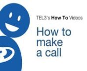 TEL3 is the best way to make International calls, from any phone. It is so simple to start making cheap International calls in 60 seconds. Learn how to make a call on this video.nnwww.tel3.com