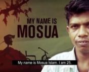 Mosua shares his own story of life after polio, telling us about the difference it makes to be able to move around and make a living. He believes education is the backbone of the nation.nnThis video is a collaborative between CBM Australia, Centre for Disability in Development (Bangladesh), DRIK Bangladesh and Room3 Australia.nnWe would like to acknowledge and pass on our warmest thanks to Zolekha, Mosua, Ruma, Wadud and Kazol who were willing to tell their personal stories and give up their tim