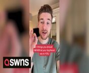 A professional dating coach has shared his list of red flags to watch out for in a relationship - including your boyfriend liking other women&#39;s photos. Jacob Lucas, 30, makes a living out of helping peoples in their relationships - and knows all there is to know in the field of dating.The dating coach, from Westbury, Wiltshire, shared his list of things a woman should never let their boyfriend do in a relationship.The list includes telling you what you can and can&#39;t wear revealing he finds another girl more attractive than you.The expert warned that liking other women&#39;s sexy pictures on social media is &#92;